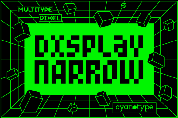 MultiType Pixel Display Narrow: A Modern Typeface with a Distorted Edge