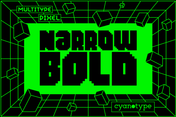 MultyType Pixel Narrow Bold: A Modern Typeface for Edgy Design