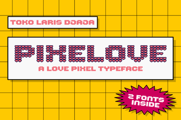 Pixelove: A Heart-Pixel Typeface for Retro & Love Projects